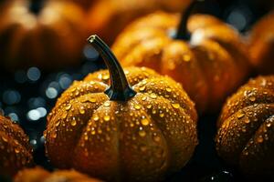 idealisk för meddelandehantering läskigt meloner mot svart orange bakgrund, halloween tema ai genererad foto