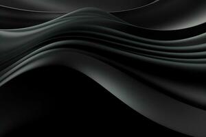 abstrakt svart vågig bakgrund. 3d tolkning, 3d illustration. ai genererad proffs Foto