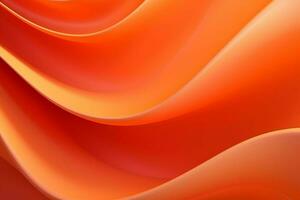orange abstrakt bakgrund med slät rader. 3d tolkning. ai genererad proffs Foto
