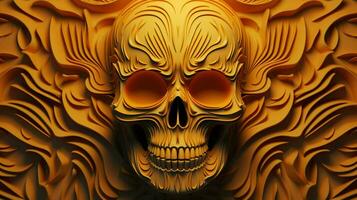 skalle. 3d illustration. 3d cg. halloween begrepp. ai genererad proffs Foto