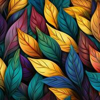 färgrik tropisk löv bakgrund design. ai genererad fri Foto