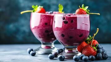 friska blåbär frukt smoothies.generativa ai. foto