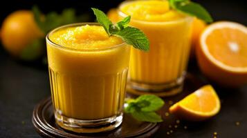 friska orange frukt smoothies.generativa ai. foto