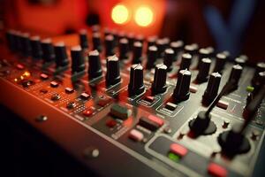 studio ljud mixer för inspelning kontrollera system.generativ ai. foto