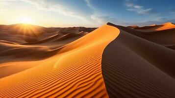 skön sand sanddyner i de sahara öken- .generativ ai. foto