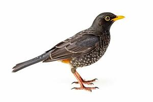 turdus merula isolerat på vit bakgrund .generativ ai. foto