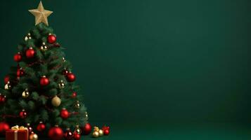 grön tapet med jul träd foto
