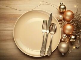 skön jul tabell för Semester middag foto