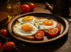 friska frukost med ägg foto