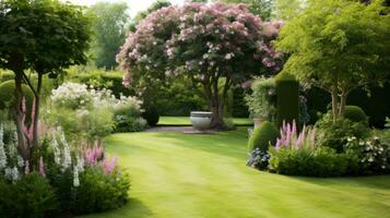 klassisk engelsk trädgård design foto