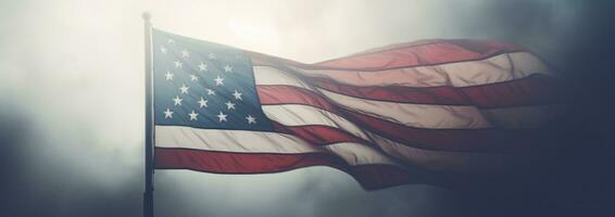 patriotisk amerikan flaggor mot suddig bakgrund foto