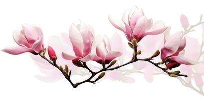 rosa magnolia blomma isolerat foto