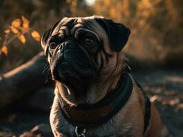 mops hund skapas med generativ ai teknologi foto