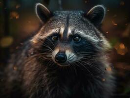 racoon porträtt skapas med generativ ai teknologi foto