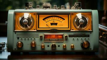 retro gammal årgång radio för lyssnande till musik foto