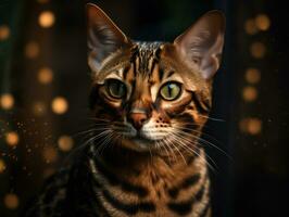 toyger katt porträtt skapas med generativ ai teknologi foto