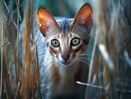 orientalisk katt porträtt stänga upp skapas med generativ ai teknologi foto