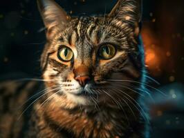 katt porträtt stänga upp skapas med generativ ai teknologi foto
