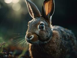 kanin porträtt skapas med generativ ai teknologi foto