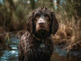 amerikan vatten spaniel hund skapas med generativ ai teknologi foto