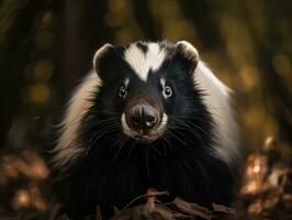 skunk porträtt skapas med generativ ai teknologi foto