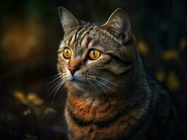 amerikan trådhår katt porträtt stänga upp skapas med generativ ai teknologi foto