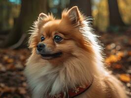 spets hund skapas med generativ ai teknologi foto