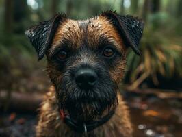 gräns terrier hund skapas med generativ ai teknologi foto