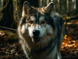 alaskan malamute hund skapas med generativ ai teknologi foto