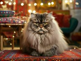 persisk katt porträtt stänga upp skapas med generativ ai teknologi foto