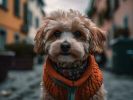 bolognese hund skapas med generativ ai teknologi foto