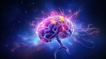 mänsklig hjärna synaps skanna ai genererad foto