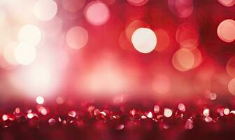 ai generativ. blänkande röd glitter bakgrund frammanande festlig Semester vibrafon. skapas med ai foto