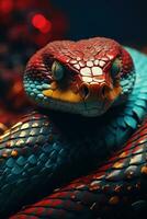 exotisk orm glider på texturerad yta foto