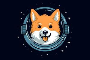 söt corgi hund astronaut. neuralt nätverk ai genererad foto