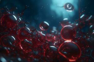 röd blod celler erytrocyter. neuralt nätverk ai genererad foto