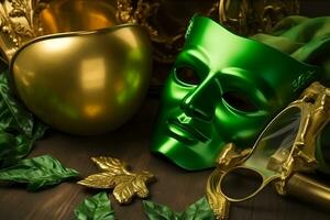 en venetianska, mardi gras mask eller maskera bakgrund. neuralt nätverk ai genererad foto