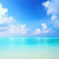 skön tropisk strand med blå himmel och vit moln abstrakt textur bakgrund generativ ai foto