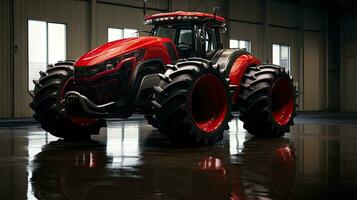 jordbruks traktor isolerat på bakgrund. 3d tolkning - trogen traktor illustration. foto