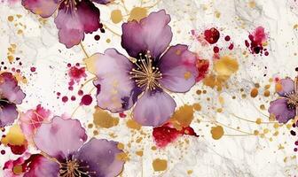 blommor vattenfärg tapet. rosa blomma bakgrund. för baner, vykort, bok illustration. skapas med generativ ai verktyg foto