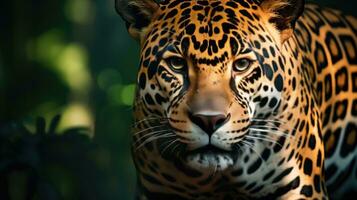 jaguar i de skog attraktiv bild av en kraftfull jägare jaguar foto