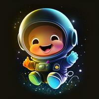 en bebis astronaut leende foto