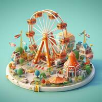 3d illustration barn lekplats foto