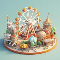 3d illustration barn lekplats foto