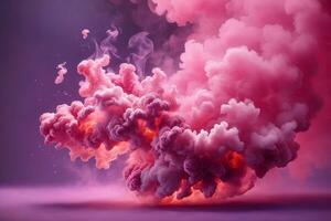 rosa rök bomba tapet, rök bomba bakgrund, rosa rök bomba effekter bakgrund, rök tapeter, färgrik rök bakgrund, abstrakt rök tapeter, ai generativ foto