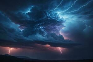 stormig himmel bakgrund, åskväder bakgrund, åskväder tapet, regnig himmel, storm moln, ai generativ foto