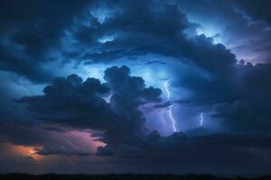 stormig himmel bakgrund, åskväder bakgrund, åskväder tapet, regnig himmel, storm moln, ai generativ foto