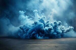 blå rök tapet, rök bakgrund, rök effekter bakgrund, rök tapeter, färgrik rök bakgrund, abstrakt rök tapeter, ai generativ foto
