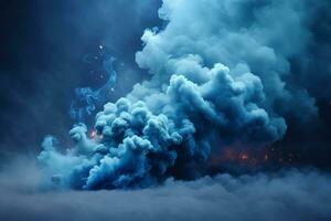 blå rök tapet, rök bakgrund, rök effekter bakgrund, rök tapeter, färgrik rök bakgrund, abstrakt rök tapeter, ai generativ foto