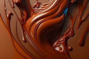 flytande choklad bakgrund, abstrakt flytande choklad tapet, choklad bakgrund, ai generativ foto